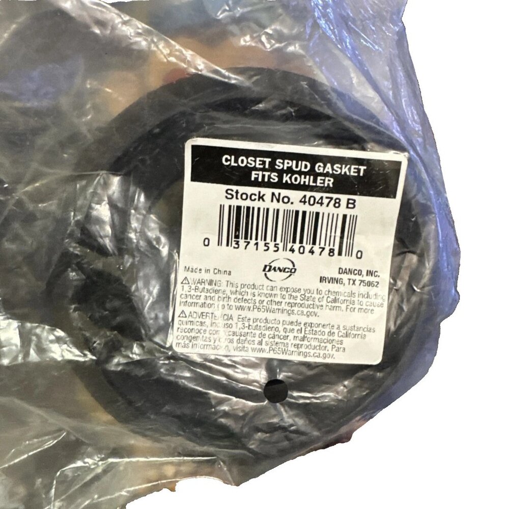 Danco Closet Spud Gasket Fits Kohler Black Rubber 40478 B
